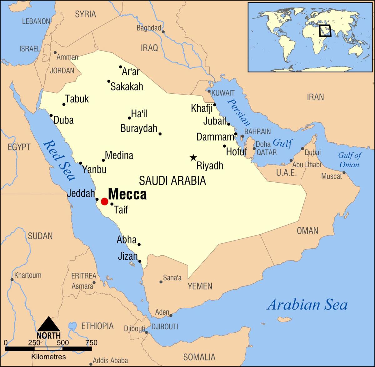 mapa hijra errepide Makkah